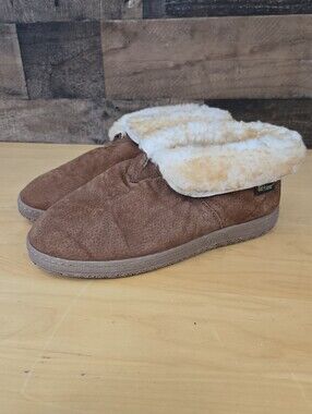 Old Friend Mens Chestnut Sheepskin Slippers Wide 9 5E Suede Bootie 441165-18